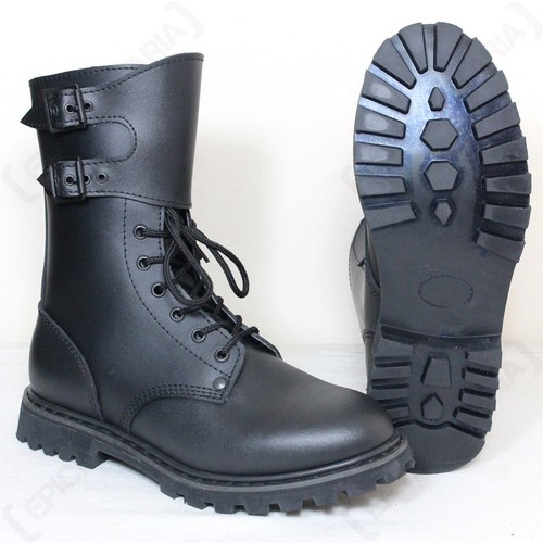 Black leather french army - leather,