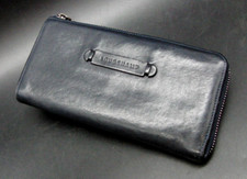 Longchamp Black Soft Leather Zip Round Men's Long Wallet