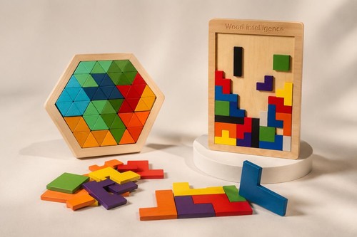 Wooden montessori puzzle toy - wooden,
