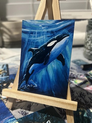 Aceo print orca killer whale - orca,