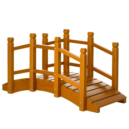 Wooden garden bridge - garden, safety