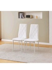 Set of 2 White Argyle Velvet