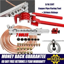 Copper Nickel Brake Pipe Hose Kit 25ft 10 Male +10 Female Nuts Joint 3/16 Union