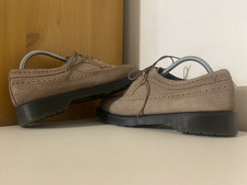 Dr Martens Taupe Suede Shoes UK 9 Oxford Brogue Wingtip Excellent Condition