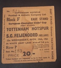 TICKET 61/2 EC Tottenham Hotspur Spurs v Feyenoord 