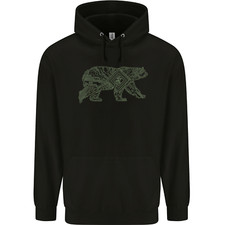 Grizzly Bear Circuit Board Mens 80% Cotton Hoodie