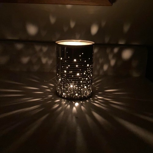 Hand punched starry tin - punched,