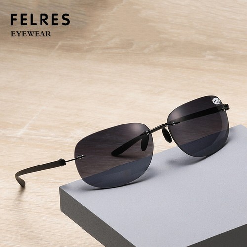 Rimless bifocal tinted reading - rimless,