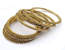 Stacking Bangles X8 Gold Tone
