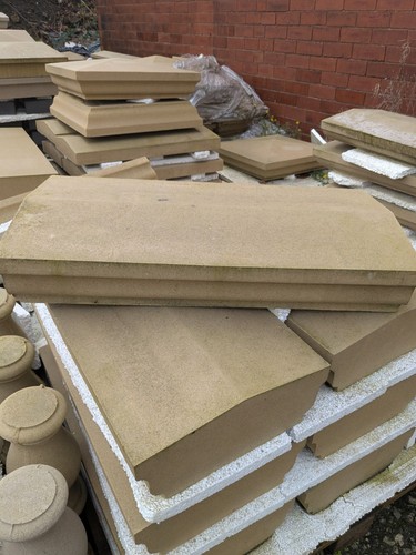 Wall coping stones - , (fluted)
