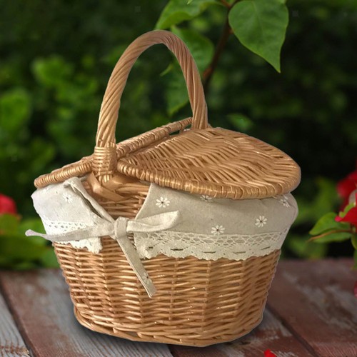 Hand woven wicker picnic - hand,