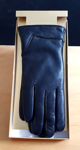 Lambskin leather gloves warm - lambskin,