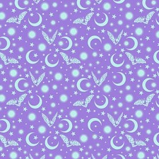 Tula Pink Fabric De La Luna Batty in Purple - Fat Quarter