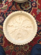 1869 Victorian Pottery Shortbread Mould Dish Scottish Thistle