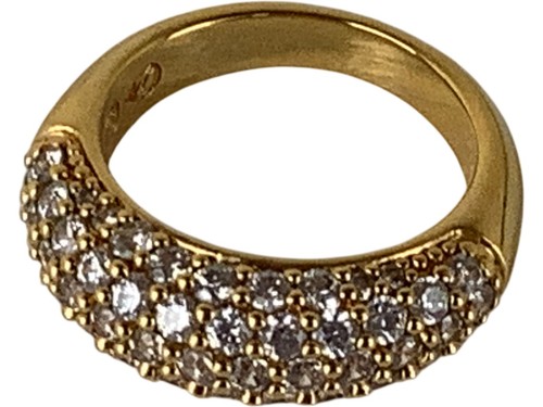 Swarovski pave dome ring - swarovski, gold