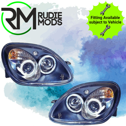Black angel eye headlights - headlights, for