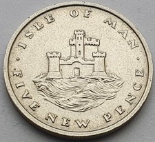1975 Isle of Man Tower of Refuge 5p coin - Circulated