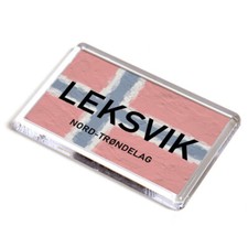 FRIDGE MAGNET - Leksvik - Nord-Trondelag - Norway Flag