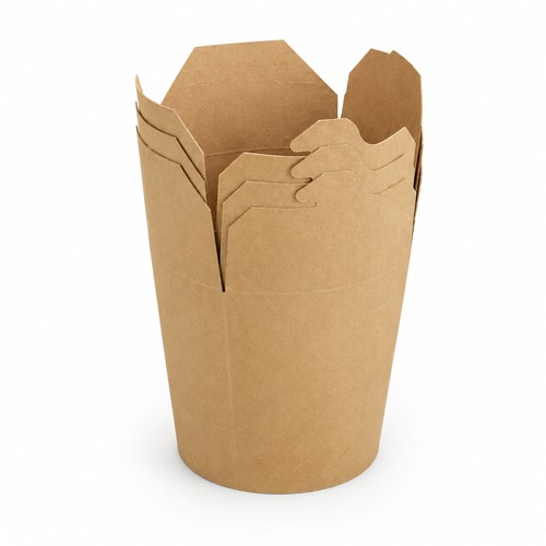 Dexlo 32oz brown noodle boxes - brown,