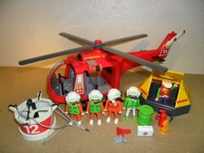PLAYMOBIL RESCUE HELICOPTER (Figures,Air Ambulance,Saving Lives at Sea) 
