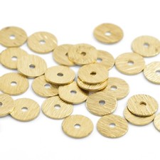 100 X BRUSHED GOLD PLATED BRASS ROUND HEISHI SPACER BEADS 6MM / 8MM