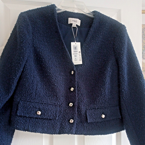 Boucle jacket 14 dark - m&s,