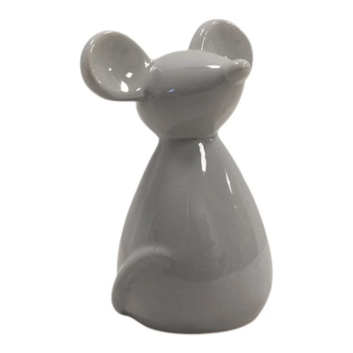 Medium grey ceramic mouse - ceramic,