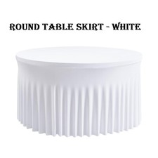 White Table Cloth Round Table