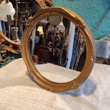 Antique Small 1930s Porthole Art Deco Wall Mirror Vintage Retro Gilt Round V
