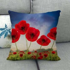 Cushion Cover Square Red Poppy
