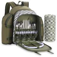 Green Picnic Backpack w/