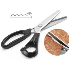 Stainless Steel Pinking Shears Dressmaking Scissors Crafts Cut Zig Zag Scissors