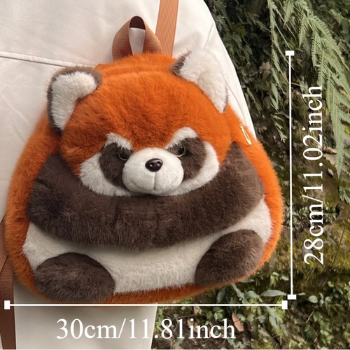 Red panda plush backpack - panda,