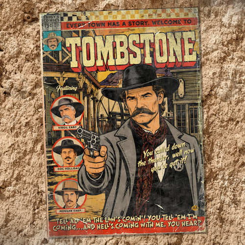 Tombstone vintage comic art - vintage,