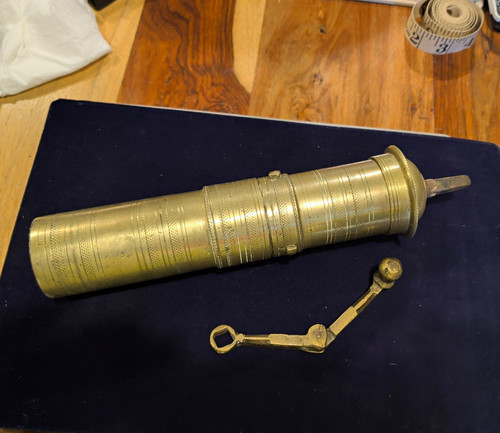 Vintage brass cylindrical - brass,