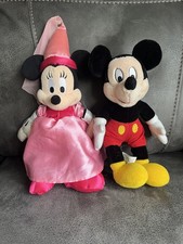 2x Disneyland & Paris Princess Minnie & Mickey Mouse 12" Plush / Soft Toys 