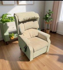 Mobility Riser Rise And Recline Recliner Armchair Gold Cream Fabric