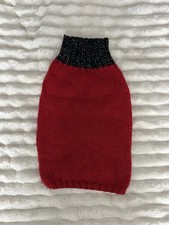 Homemade knitted glittery red