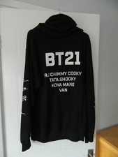 BTS BT 21 Long sleeved hoodie sweatshirt, 100% authentic, Made in USA, Medium