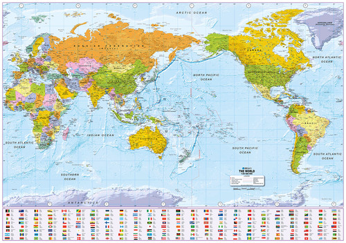 Pacific centred world - world, map