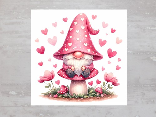 Pink valentines gnome with - valentines,