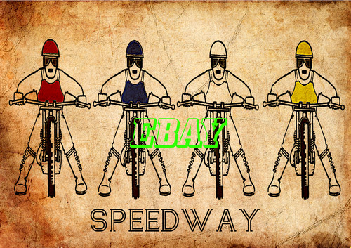 Speedway retro art - speedway, with