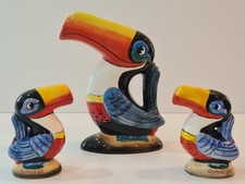 Collectable Vintage Guinness Ceramic Decorative Toucan Jug & Salt Pepper Cruet.