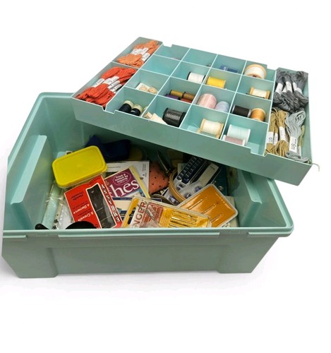 Sewing box full - sewing, of