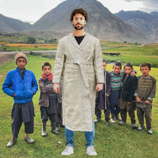 Men Afghan Chitral Coat Chugha Chogha Farwa White Wool Jacket Handmade Pakol