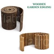 Wooden garden edging roll - wooden,