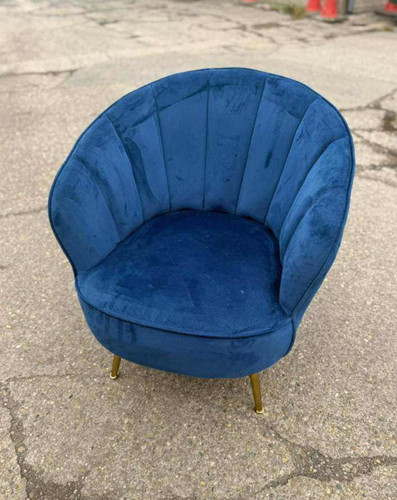 Navy velvet scalloped chair - navy,