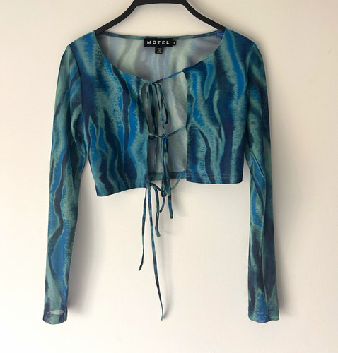 Motel rocks blue mesh sheer - rocks,