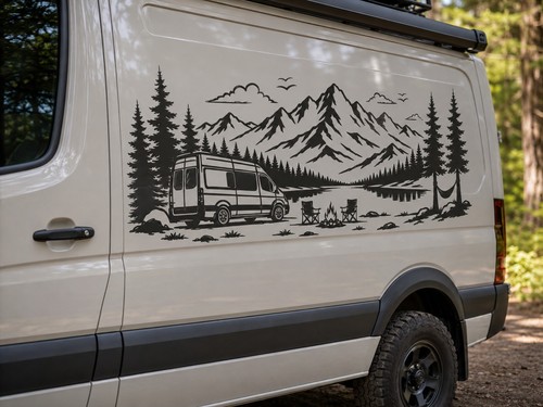 Mountains forest car wall - mountains,