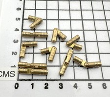 PACK OF 10 MINIATURE BRASS FINISH INVISIBLE BRASS  BARREL HINGES 4ML X 20ML